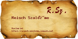 Reisch Szalóme névjegykártya